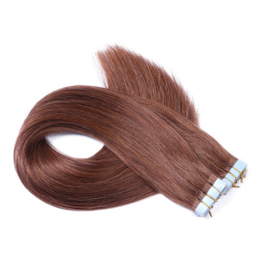 10 x Tape In - 33 Rotbraun - Hair Extensions - 2,5g - NOVON EXTENTIONS 60 cm