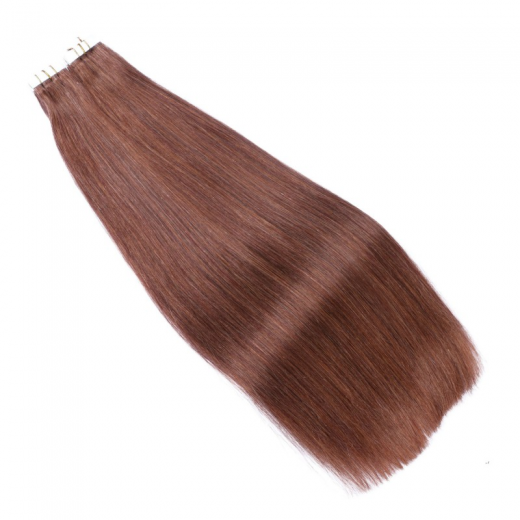 10 x Tape In - 33 Rotbraun - Hair Extensions - 2,5g - NOVON EXTENTIONS 60 cm