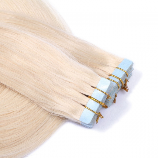 Tape-In Extensions &ndash; 60 Wei�blond &ndash; 60 cm