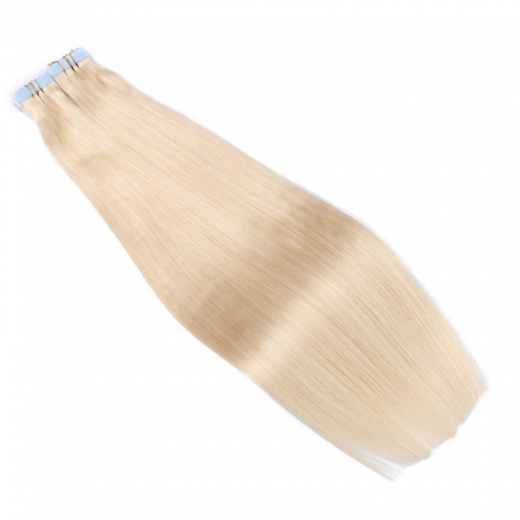 10 x Tape In - 613 Helllichtblond Hair Extensions - 2,5g - NOVON EXTENTIONS 60 cm