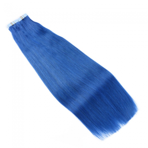 10 x Tape In - Blue - Hair Extensions - 2,5g - NOVON EXTENTIONS 40 cm