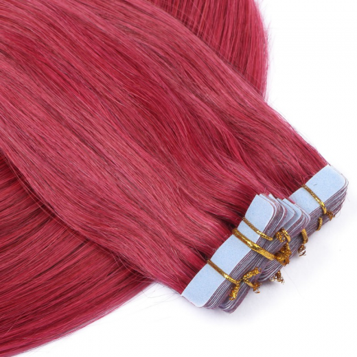 10 x Tape In - Burg - Hair Extensions - 2,5g - NOVON EXTENTIONS 50 cm