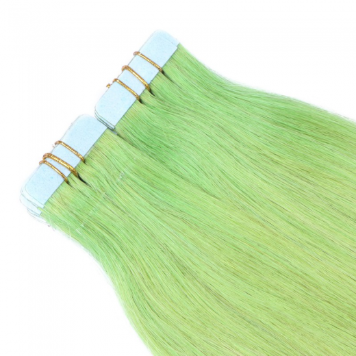 Tape Extensions Gr�n &ndash; 100 % Echthaar