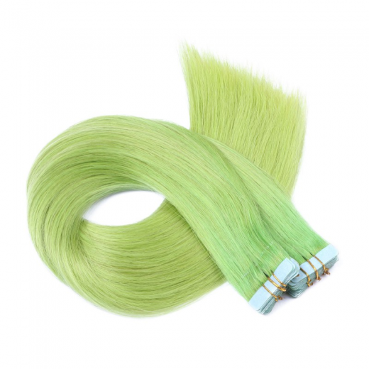 Tape Extensions Gr�n &ndash; 100 % Echthaar