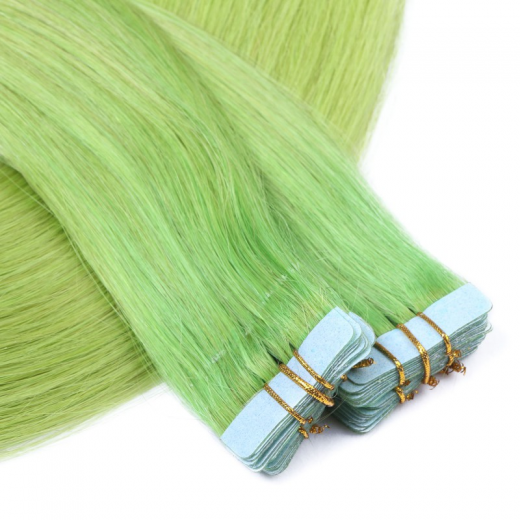 Tape Extensions Gr�n &ndash; 100 % Echthaar