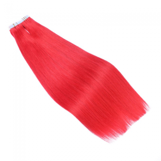 10 x Tape In - Red - Hair Extensions - 2,5g - NOVON EXTENTIONS 50 cm