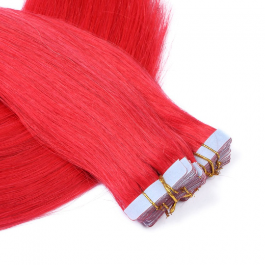 10 x Tape In - Red - Hair Extensions - 2,5g - NOVON EXTENTIONS 60 cm