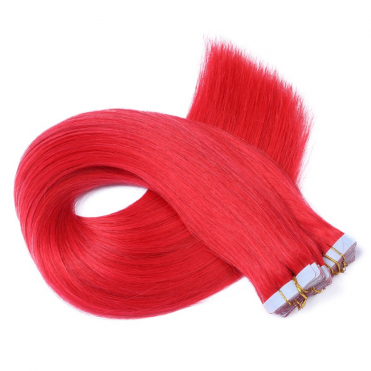 Tape Extensions Red &ndash; 100 % Echthaar