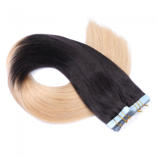Tape Extensions #1B/24 Ombre &ndash; 100 % Echthaar